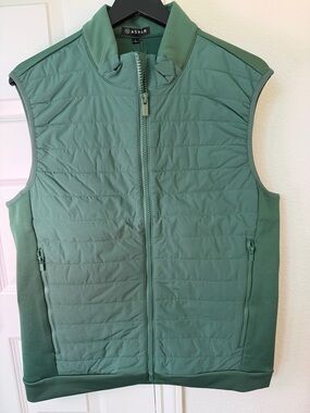 Asher Men's Quilted Green Zip-Up Vest